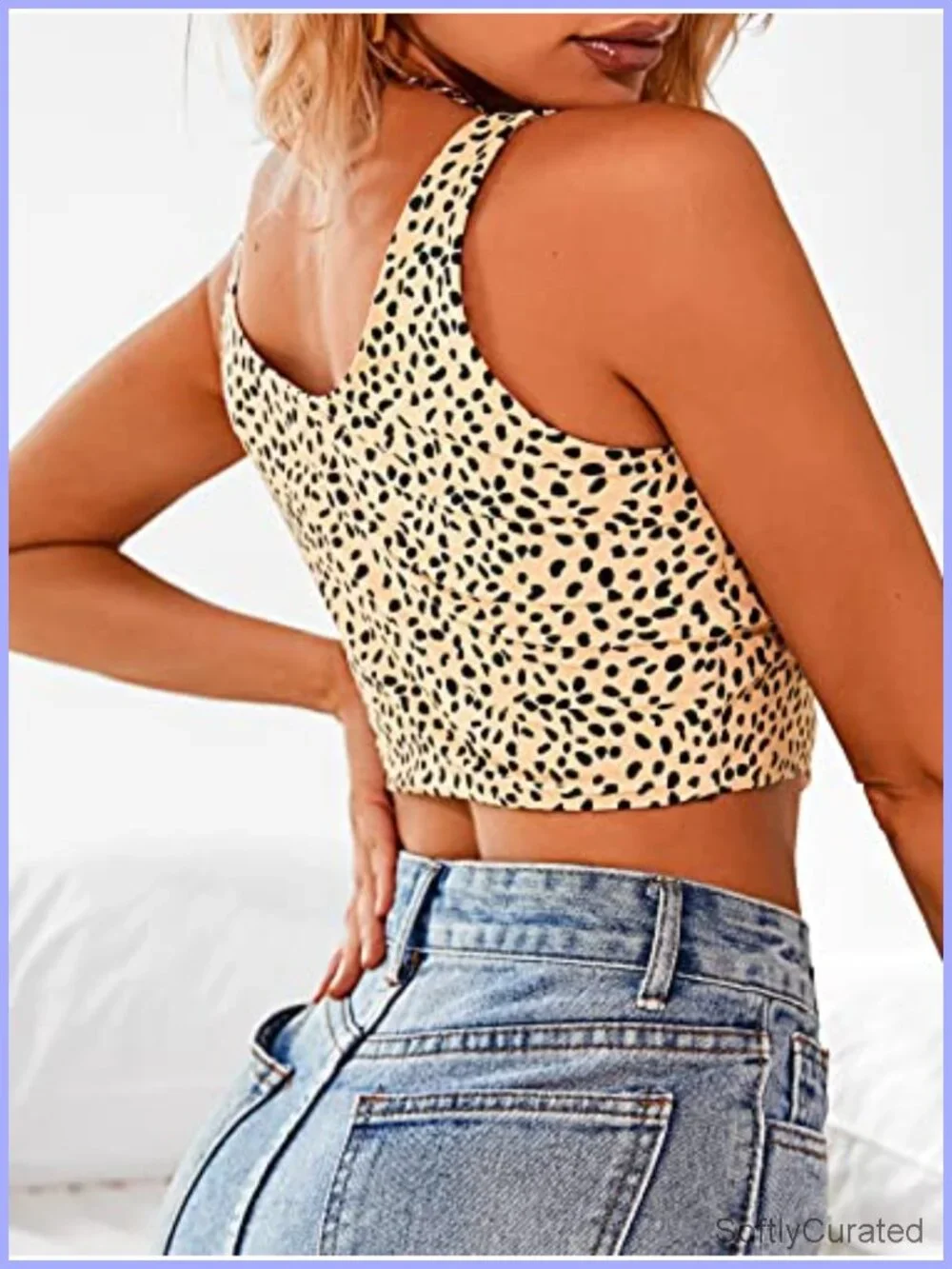Front Knot Bikini Crop Top Tankini Scoop Neck Padded Bathing Suit Top